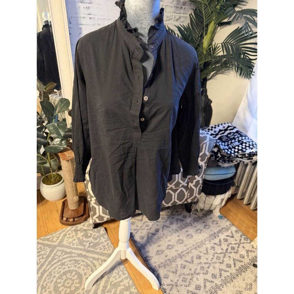 Tuckernuck Teagan Popover Shirt In Black. Size M.